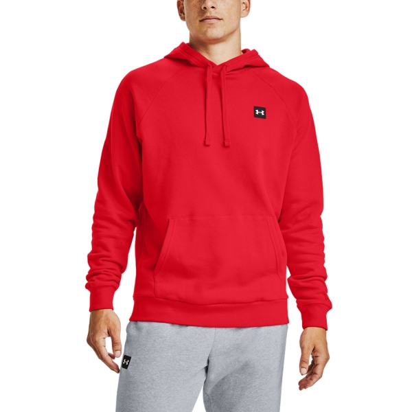 Men's Padel Shirt and Hoody Under Armour Rival Fleece Hoodie  Red/Onyx White 13570920600