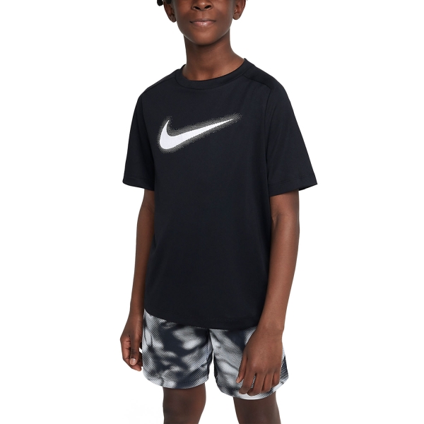 Boy's Padel Polos and Shirt Nike DriFIT Icon TShirt Boy  Black/White DX5386010