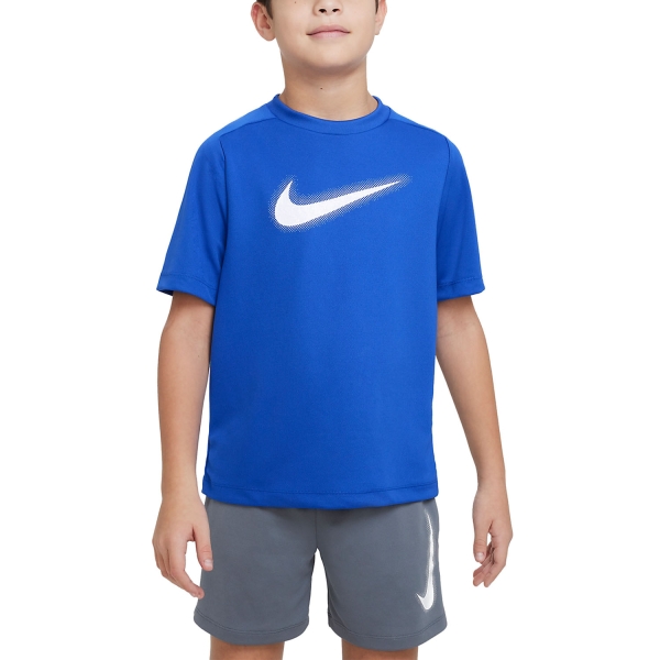Boy's Padel Polos and Shirt Nike DriFIT Icon TShirt Boy  Game Royal/White DX5386480