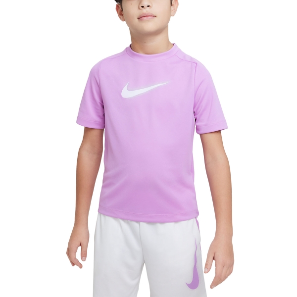 Boy's Padel Polos and Shirt Nike DriFIT Icon TShirt Boy  Rush Fuchsia/White DX5386534