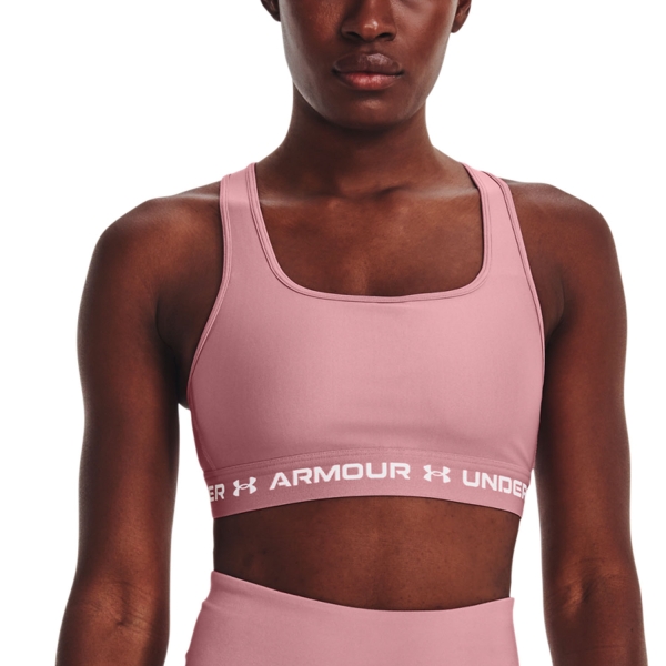Women's ì Underwear Under Armour Crossback Mid Sports Bra  Pink Elixir 13610340697