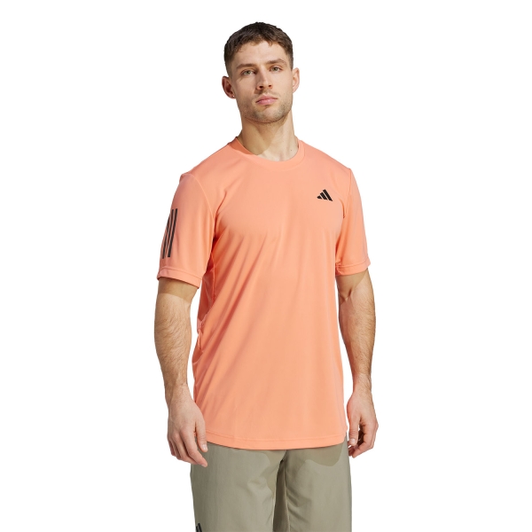 adidas Club 3 Stripes T-Shirt - Semi Coral Fusion