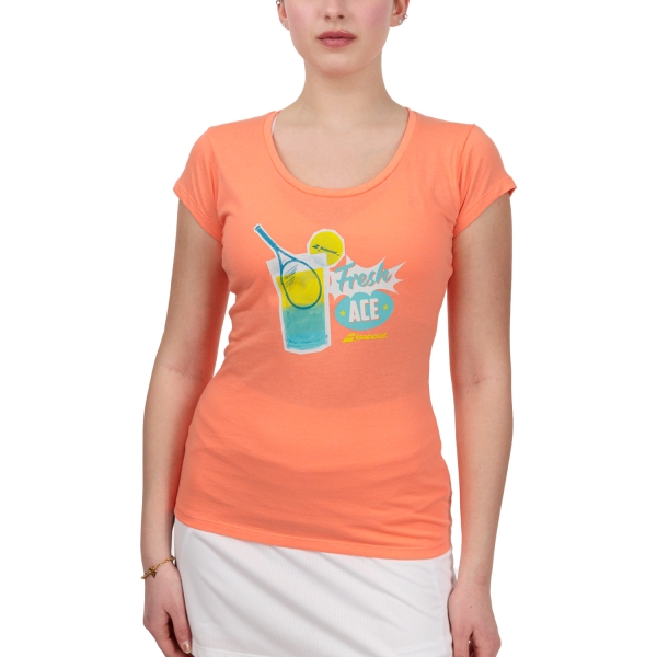 Women's Padel T-Shirt and Polo Babolat Exercise Message TShirt  Fluo Strike Heather 4WS234455006