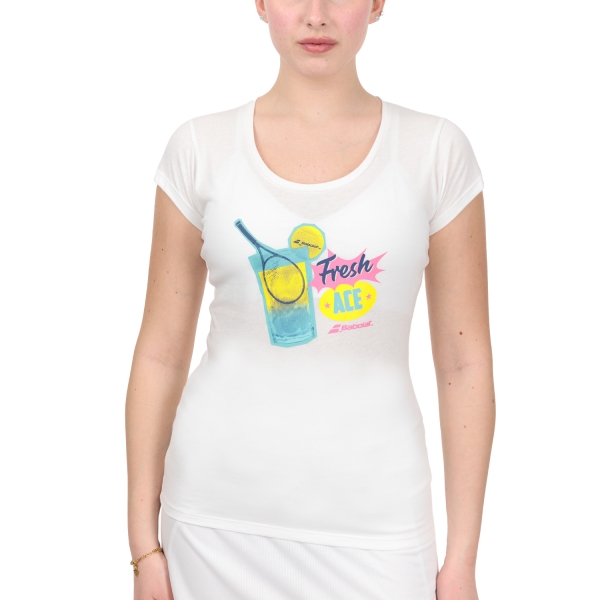 Camiseta y Polo Padel Mujer Babolat Exercise Message Camiseta  White 4WS234451000