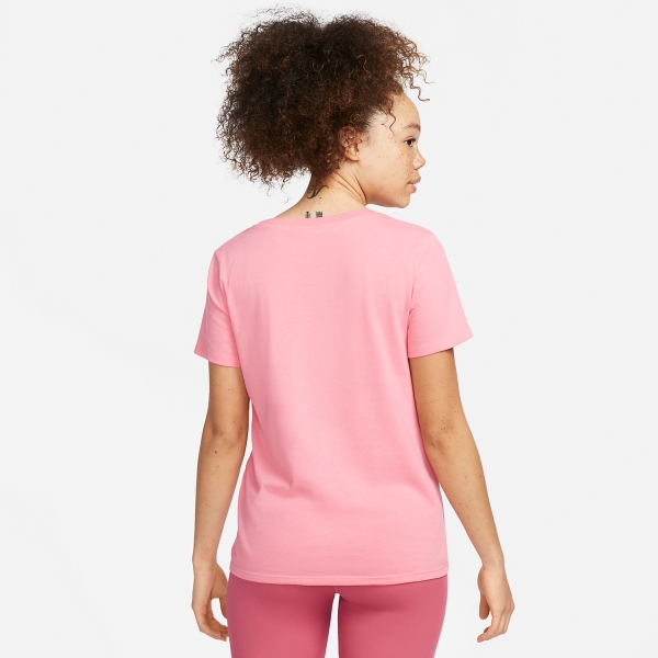 Nike Dri-FIT Script T-Shirt - Coral Chalk/White
