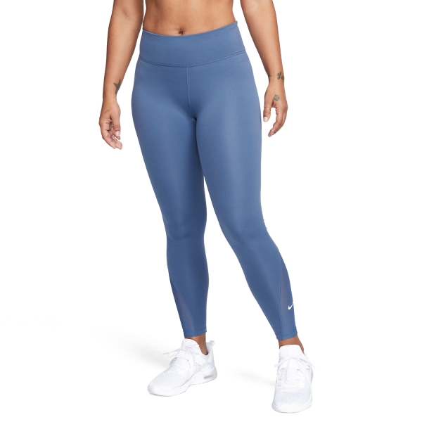 Women's Padel Pants and Tights Nike One Mid Rise 7/8 Tights  Diffused Blue/White DD0249491