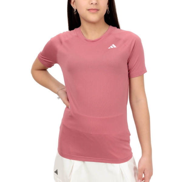 Girl's Padel Tanks and Shirts adidas Club TShirt Girl  Pink Strata HS0552
