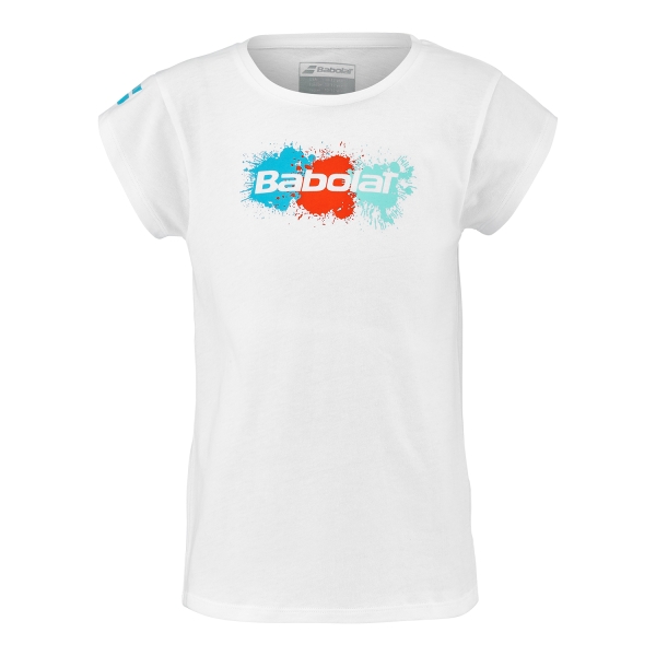 Top y Camisas Padel Niña Babolat Exercise Camiseta Nina  White 4GS234441000