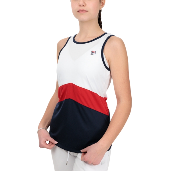 Top Padel Mujer Fila Cleo Top  White/Navy FBL231129E151
