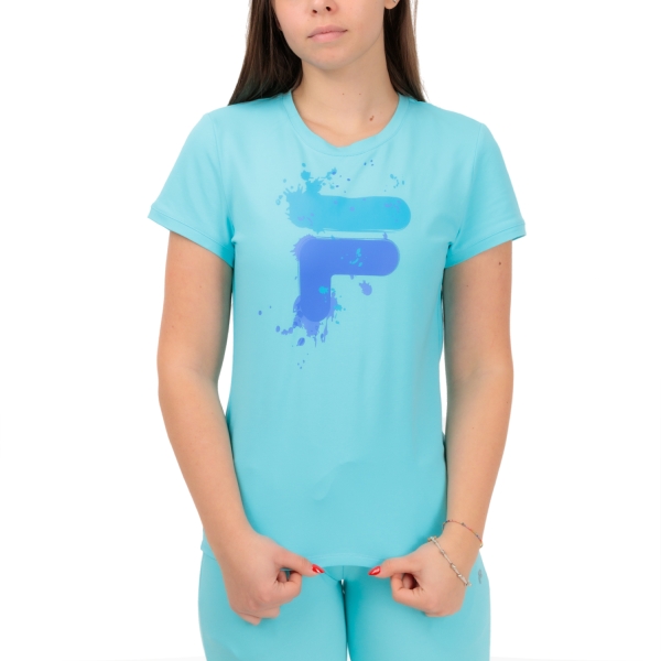 Women's Padel T-Shirt and Polo Fila Emelie TShirt  Blue Radiance XFL2311174002
