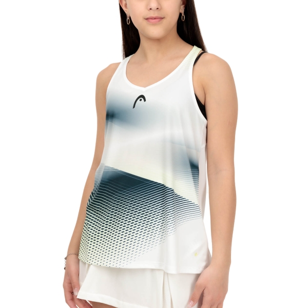 Girl's Padel Tanks and Shirts Head Agility Logo Tank Girl  White/Print Perf W 816303WHXR
