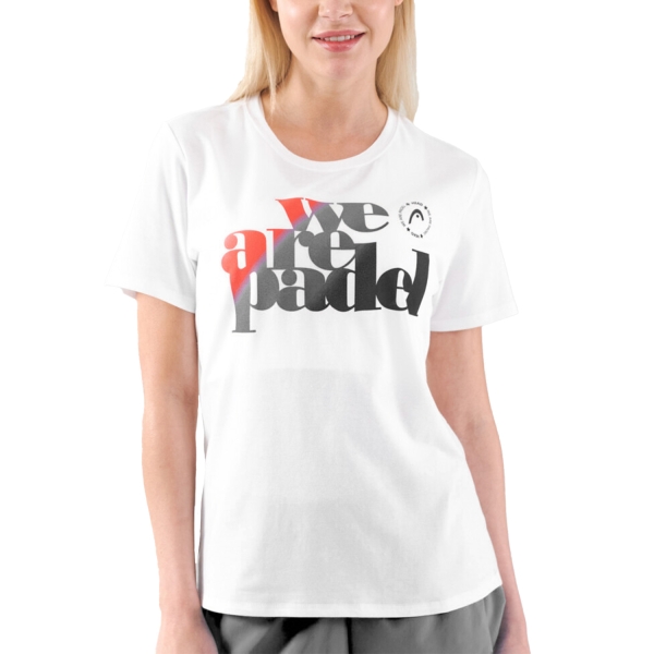 Camiseta y Polo Padel Mujer Head Bold Logo Camiseta  White/Black 814593WHBK
