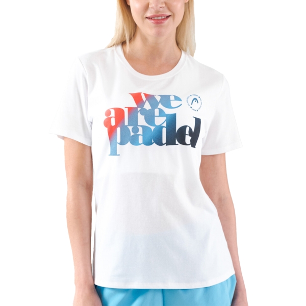 Women's Padel T-Shirt and Polo Head Bold Logo TShirt  White/Navy 814593WHNV