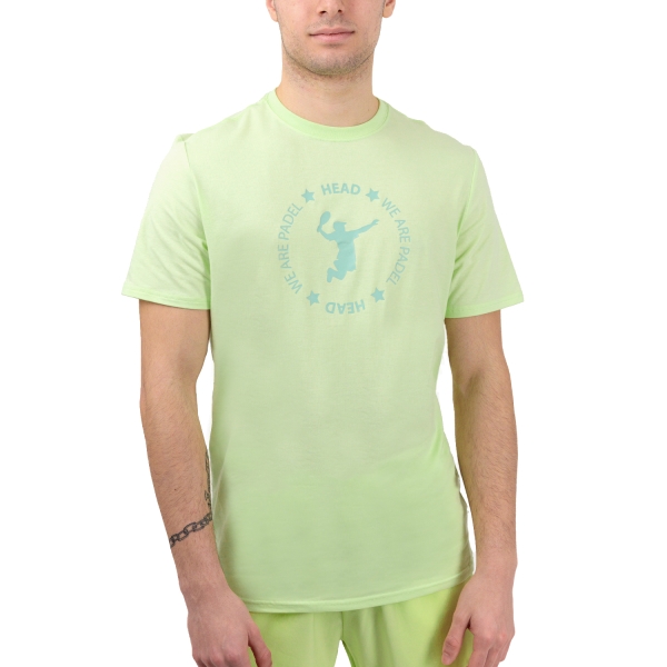 Men's T-Shirt Padel HEAD Graphic Logo TShirt  Lightgreen 811383LN