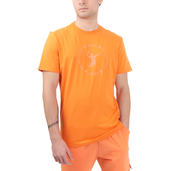 Men's T-Shirt Padel HEAD Graphic Logo TShirt  Orange 811383OR