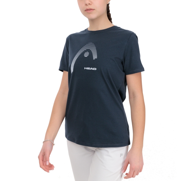 Women's Padel T-Shirt and Polo Head Club Lara Logo TShirt  Navy 814463NV