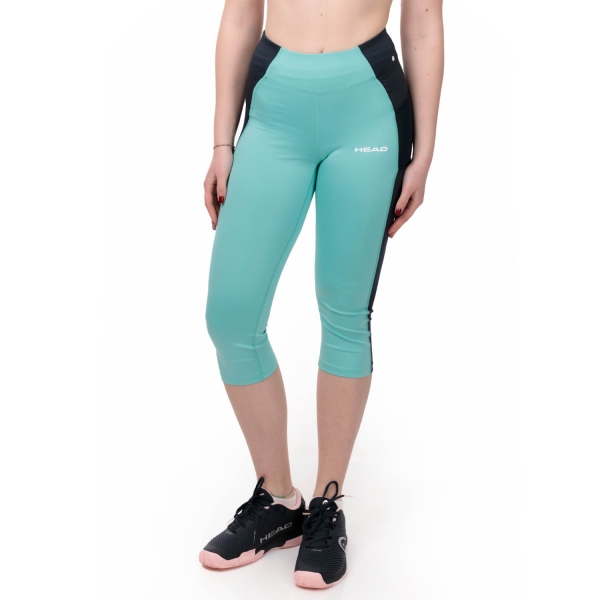 Women's Padel Pants and Tights Head Power 3/4 Tights  Turquoise 814723TQ