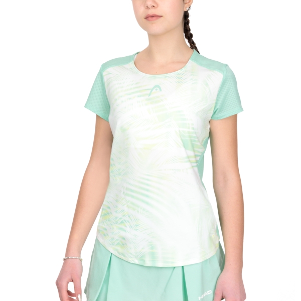 Camiseta y Polo Padel Mujer Head Tie Break Logo Camiseta  Pastel Green/Print Vision W 814663PAXW