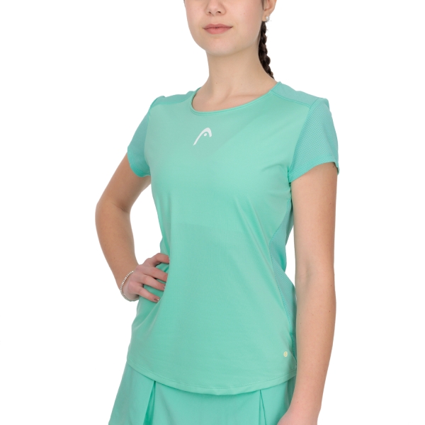 Women's Padel T-Shirt and Polo Head Tie Break Logo TShirt  Turquoise 814663TQ