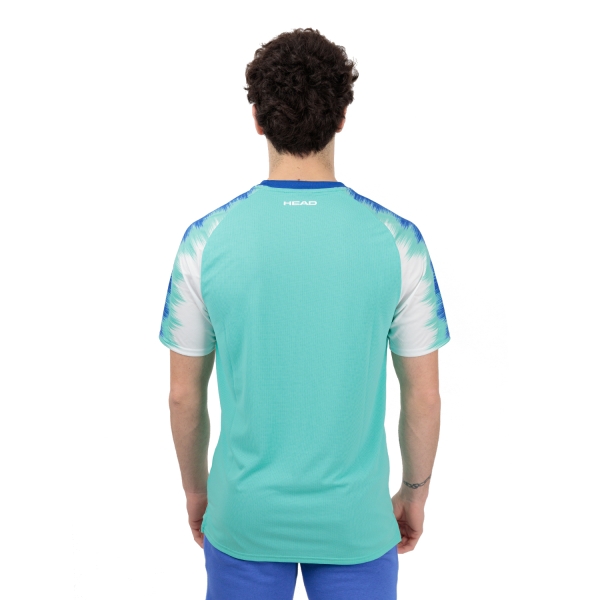 Head Topspin Logo Camiseta - Turquoise/Print Vision M