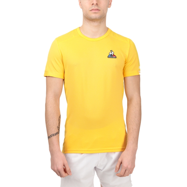 Men's T-Shirt Padel Le Coq Sportif Performance Match TShirt  Lemon Chrome 2220785