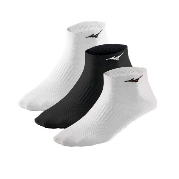 Padel Socks Mizuno Drylite Training x 3 Socks  White/Black 67UU95099