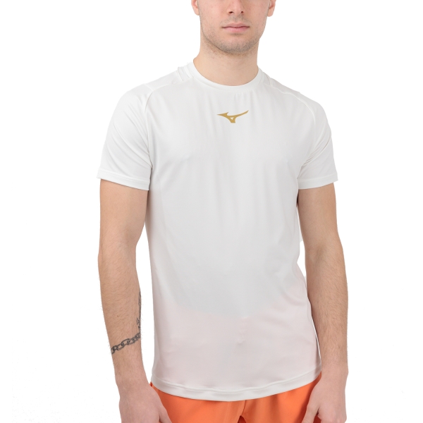 Men's T-Shirt Padel Mizuno Logo TShirt  White 62GAA00101