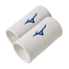 Mizuno Pro Large Wristbands - White/Blue Mizuno Pro Large Wristbands - White/Blue