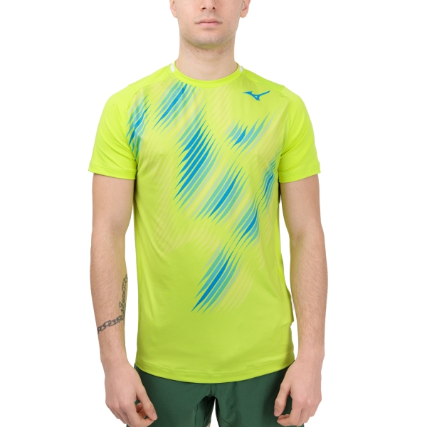 Men's T-Shirt Padel Mizuno Shadow Graphic TShirt  Acide Lime 62GAA00332