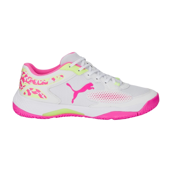 Women's Padel Shoes Puma Solarcourt RCT  White/Ravish/Fast Yellow 10729603