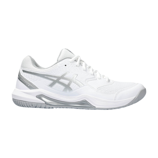 Women's Padel Shoes ASICS Gel Dedicate 8  White/Pure Silver 1042A237101