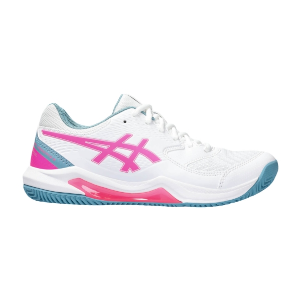 Women's Padel Shoes Asics Gel Dedicate 8 Padel  White/Hot Pink 1042A241102