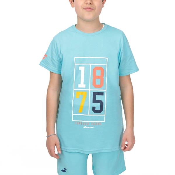 Boy's Padel Polos and Shirt Babolat Exercise TShirt Boy  Angel Blue Heather 4BS234444096