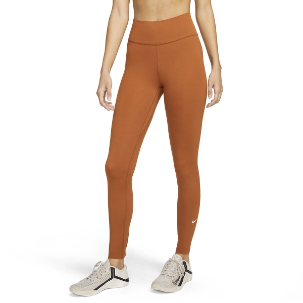 Pants y Tights Padel Mujer Nike One Tights  Dark Russet/White DD0252246
