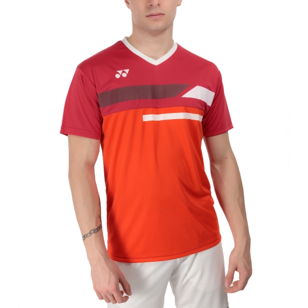 Camiseta Padel Hombre Yonex Club Crew Camiseta  Reddish Rose YM0029RR