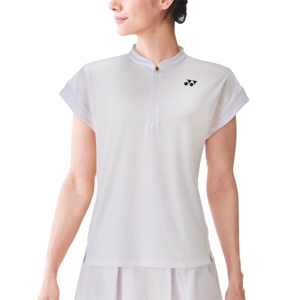 Women's Padel T-Shirt and Polo Yonex Tournament Polo  White TWL20701B