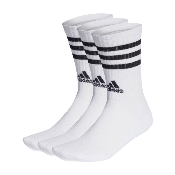 Padel Socks adidas 3 Stripes Cushioned x 3 Socks  White/Black HT3458