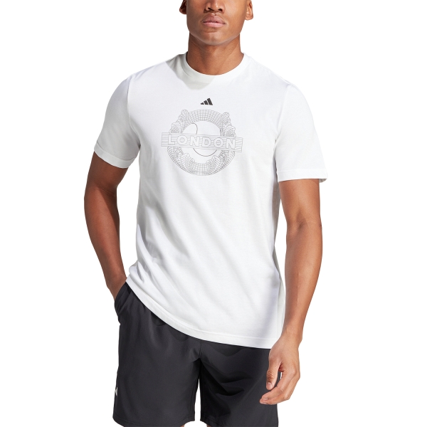 Camiseta Padel Hombre adidas AEROREADY Graphic Camiseta  White II5901