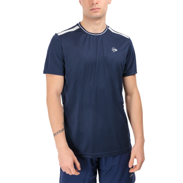 Camiseta Padel Hombre Dunlop Club Crew Camiseta  Navy/White 880159