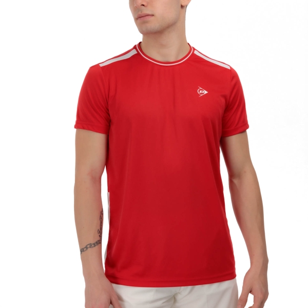 Men's T-Shirt Padel Dunlop Club Crew TShirt  Red/White 880161