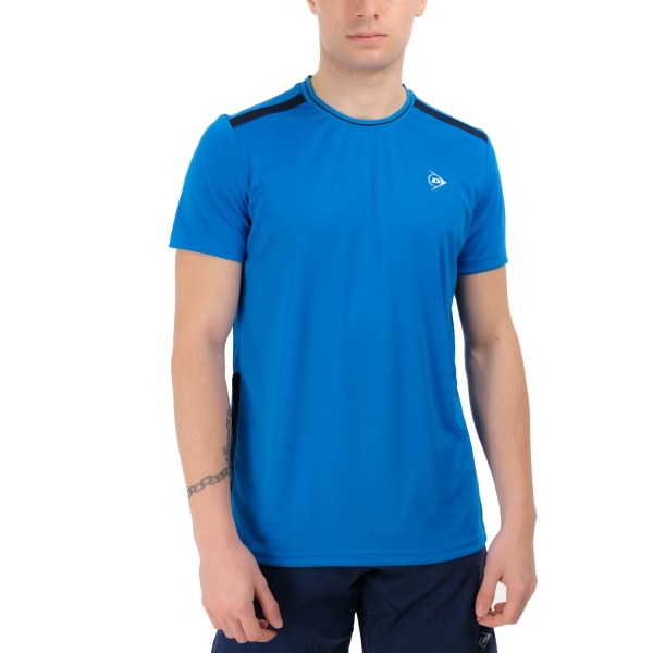 Camiseta Padel Hombre Dunlop Club Crew Camiseta  Royal Blue/Navy 880160