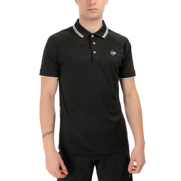 Polo Padel Hombre Dunlop Club Polo  Black/White 880169