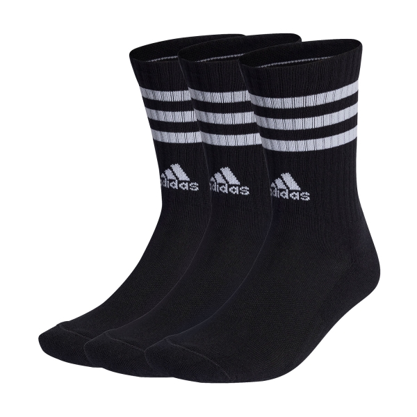 Padel Socks adidas 3 Stripes Cushioned x 3 Socks  Black/White IC1321