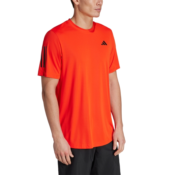 Men's T-Shirt Padel adidas Club 3 Stripes TShirt  Bold Orange IJ4883
