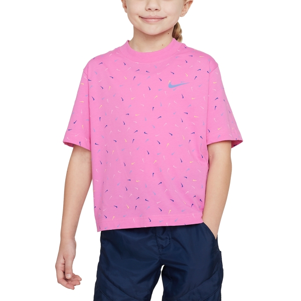 Girl's Padel Tanks and Shirts Nike Boxy Swoosh TShirt Girl  Playful Pink FD5366620