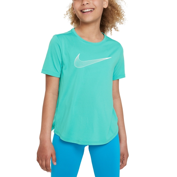 Top y Camisas Padel Niña Nike DriFIT One Camiseta Nina  Clear Jade II/White DD7639317