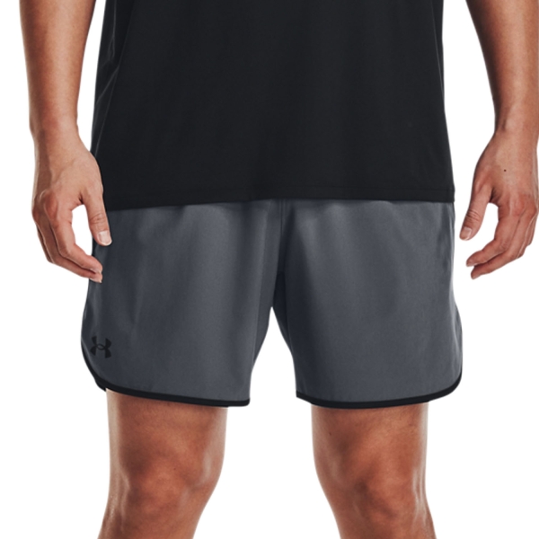 Men's Padel Shorts Under Armour HIIT Woven 6in Shorts  Pitch Gray/Black 13770270012