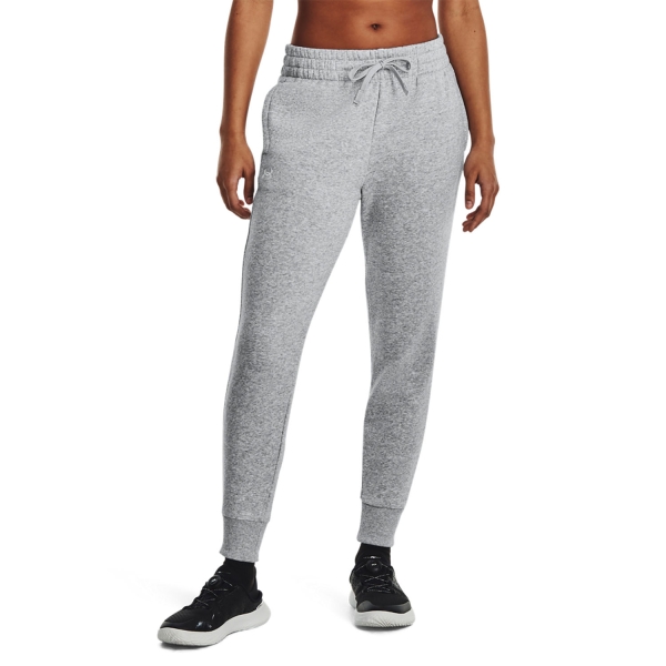 Women's Padel Pants and Tights Under Armour Rival Fleece Pants  Pitch Gray/Black 13794380012