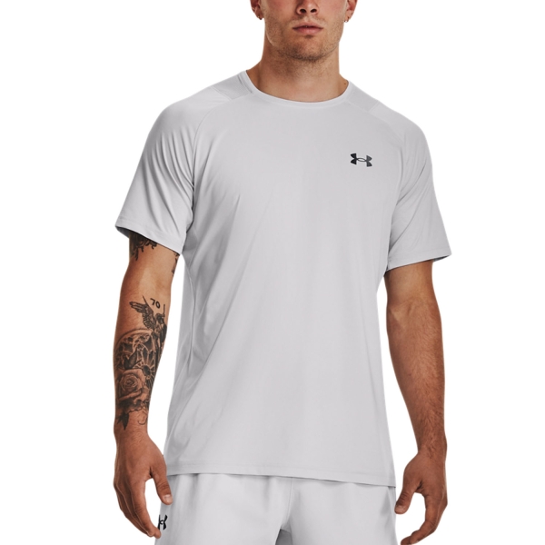 Men's T-Shirt Padel Under Armour Rush Emboss TShirt  Halo Gray/Black 13767900014
