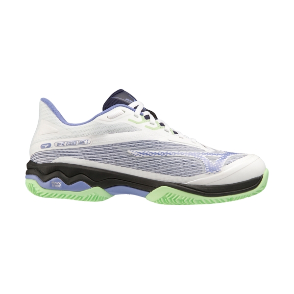 Men's Padel Shoes Mizuno Wave Exceed Light 2 Padel  White/Iolite/Patina Green 61GB232268